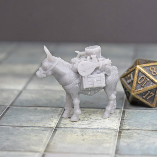 Dnd accessories like this Bard Pack Mule dnd miniature for tabletop wargames is 3D printed-Miniature-Black Scroll Games- GriffonCo Shoppe