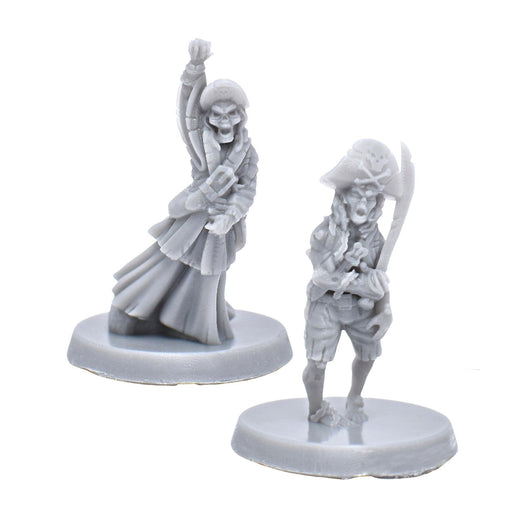 dnd miniatures set of Zombie Pirate Captains for tabletop wargaming-Miniature-EC3D- GriffonCo Shoppe