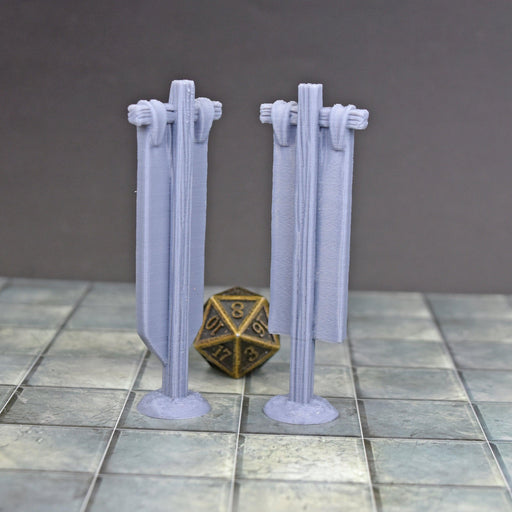 28mm Miniature Banners for D&D for Wargaming Tabletop Games-Scatter Terrain-Dark Realms- GriffonCo Shoppe