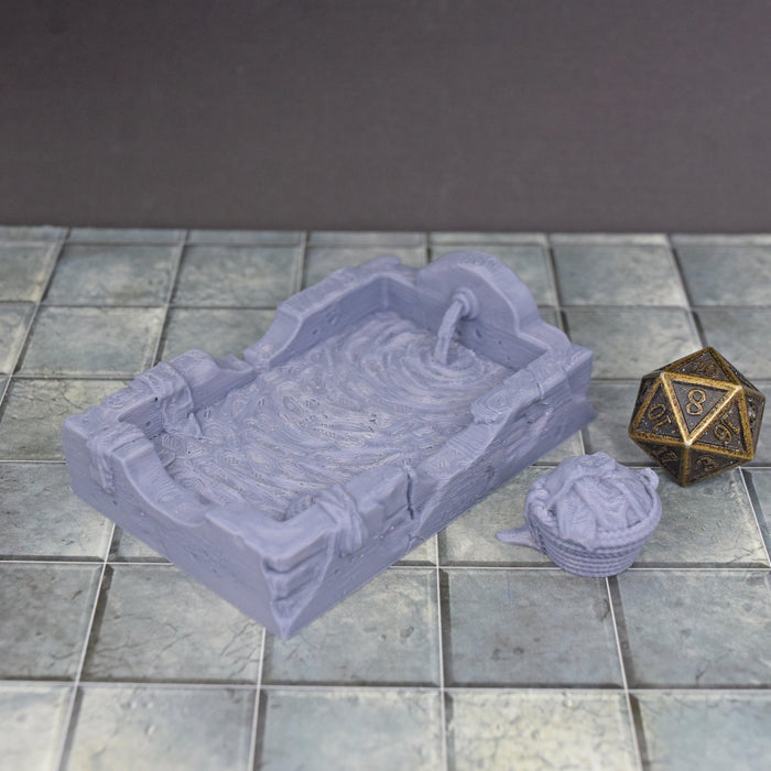 28mm Miniature Washroom Tub Miniature for D&D-Scatter Terrain-Black Scroll Games- GriffonCo Shoppe