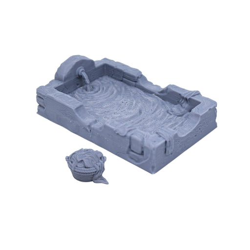 28mm Miniature Washroom Tub Miniature for D&D-Scatter Terrain-Black Scroll Games- GriffonCo Shoppe