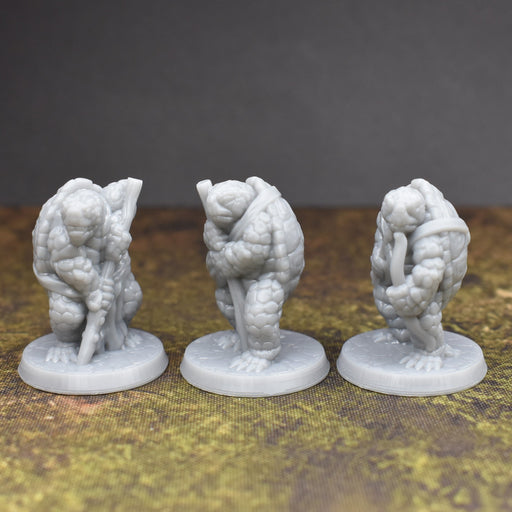 Dnd Miniatures Set of Tortle Monks for tabletop wargaming terrain games -Miniature-Brite Minis- GriffonCo Shoppe