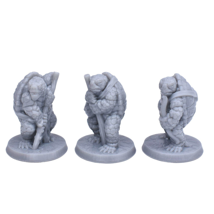 Dnd Miniatures Set of Tortle Monks for tabletop wargaming terrain games -Miniature-Brite Minis- GriffonCo Shoppe