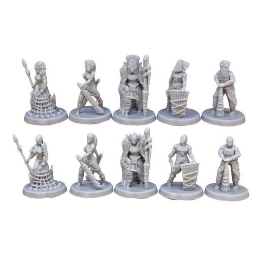 Dnd Miniatures set of Tribal Figures for tabletop wargaming -Miniature-EC3D- GriffonCo Shoppe