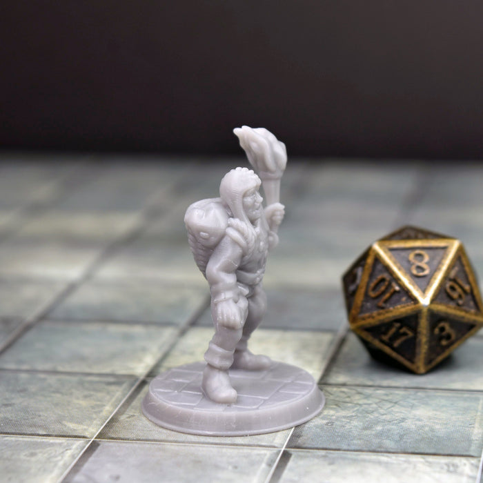 Dnd accessories Hireling Linkboy with Torch dnd miniature for tabletop wargames is 3D printed-Miniature-Brite Minis- GriffonCo Shoppe