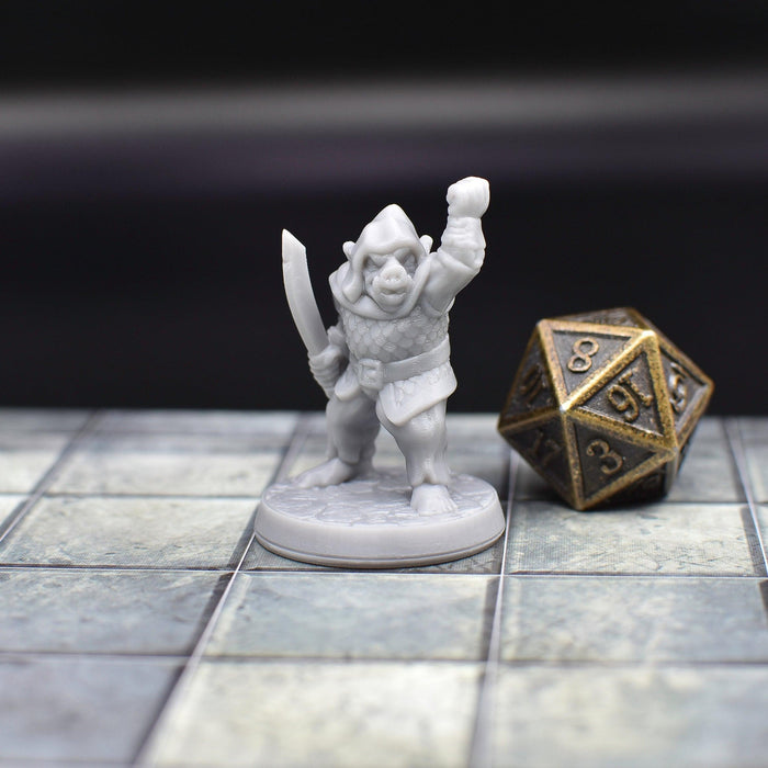 Dnd accessories Pig Face Orc Sword dnd miniature for tabletop wargames is 3D printed-Miniature-Brite Minis- GriffonCo Shoppe