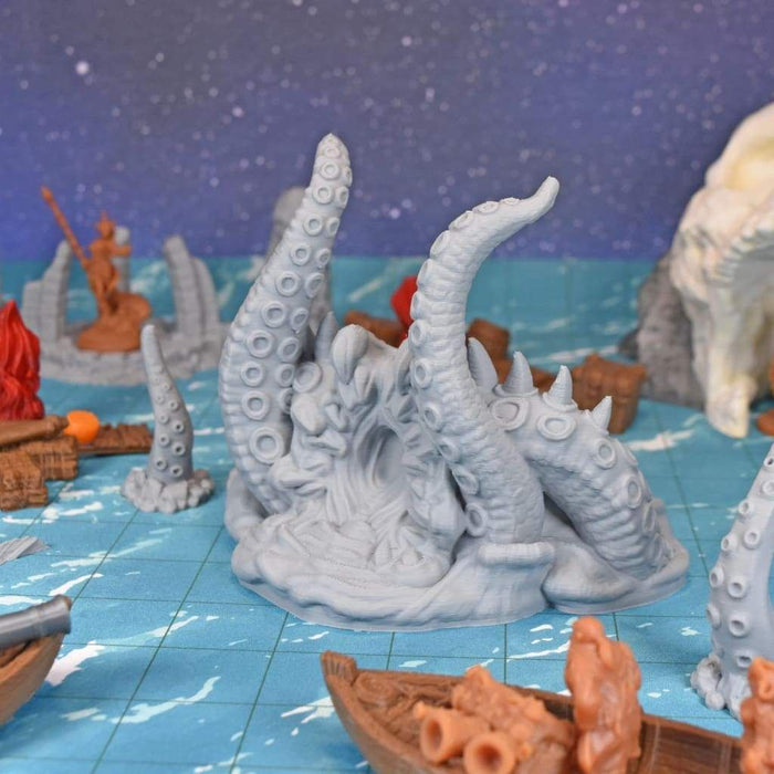 Dnd miniature Breaching Kraken is 3D Printed for tabletop wargaming minis and dnd figures-Miniature-EC3D- GriffonCo Shoppe