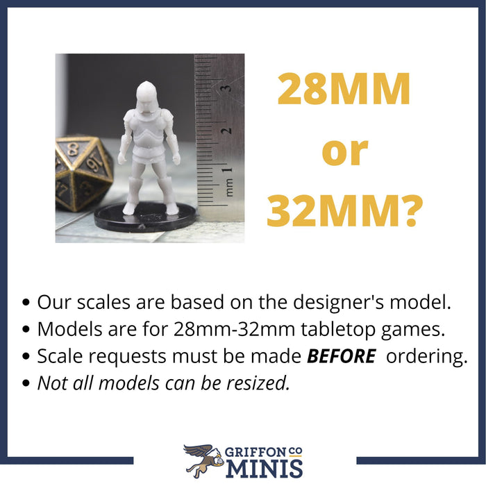 Dnd miniature Dorfas the Eldrich Knight is 3D Printed for tabletop wargaming minis and dnd figures-Miniature-Miniatures of Madness- GriffonCo Shoppe