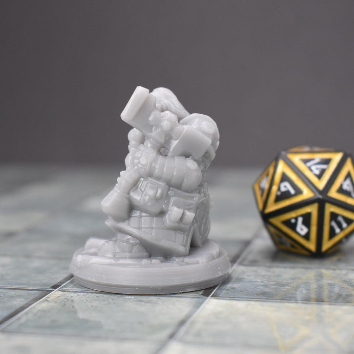 Dnd miniature Dwarf Blacksmith w/ Hammer is 3D Printed for tabletop wargaming minis and dnd figures-Miniature-Arbiter- GriffonCo Shoppe