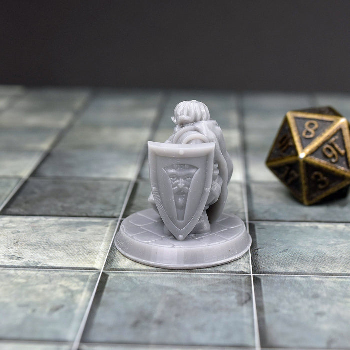 Dnd miniature Dwarf Paladin is 3D Printed for tabletop wargaming minis and dnd figures-Miniature-Brite Minis- GriffonCo Shoppe