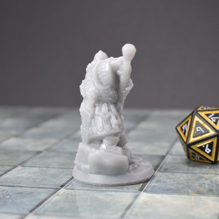 Dnd miniature Dwarf Polearm Rock is 3D Printed for tabletop wargaming minis and dnd figures-Miniature-Arbiter- GriffonCo Shoppe