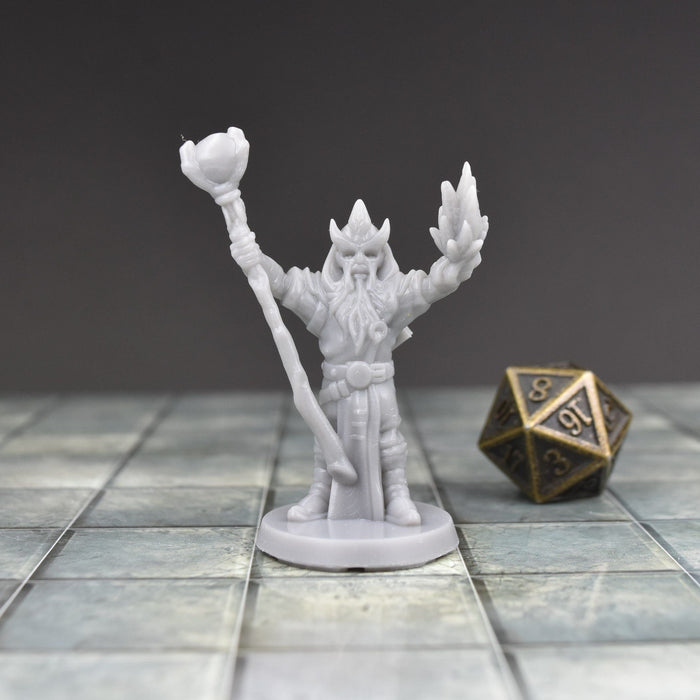 Dnd miniature Evil Wizard is 3D Printed for tabletop wargaming minis and dnd figures-Miniature-EC3D- GriffonCo Shoppe