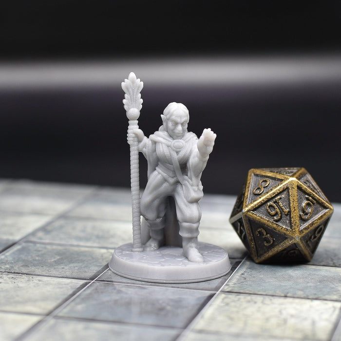Dnd miniature Female Elf Wizard is 3D Printed for tabletop wargaming minis and dnd figures-Miniature-Brite Minis- GriffonCo Shoppe