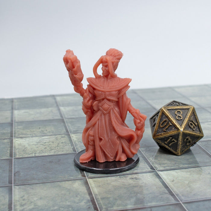 Dnd miniature Female Wizard is 3D Printed for tabletop wargaming minis and dnd figures-Miniature-Vae Victis- GriffonCo Shoppe
