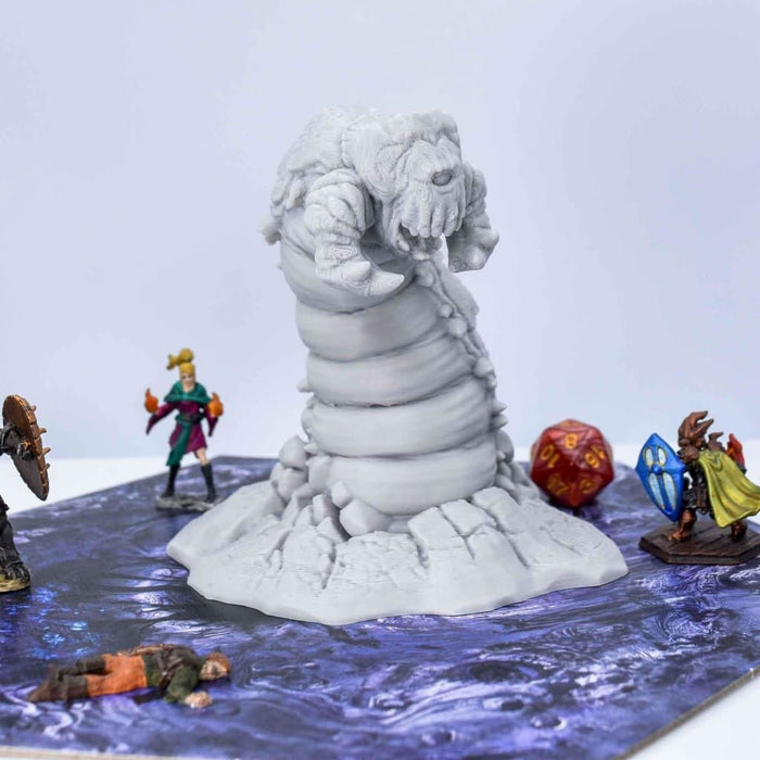 Dnd miniature Frostworm is 3D Printed for tabletop wargaming minis and dnd figures-Miniature-Duncan Shadow- GriffonCo Shoppe