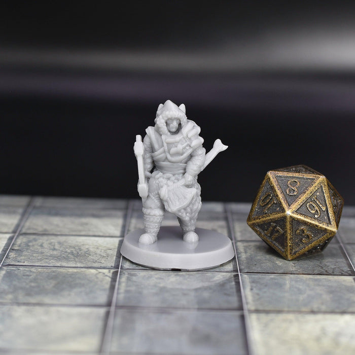 Dnd miniature Ice Tribe Male with Shield is 3D Printed for tabletop wargaming minis and dnd figures-Miniature-EC3D- GriffonCo Shoppe