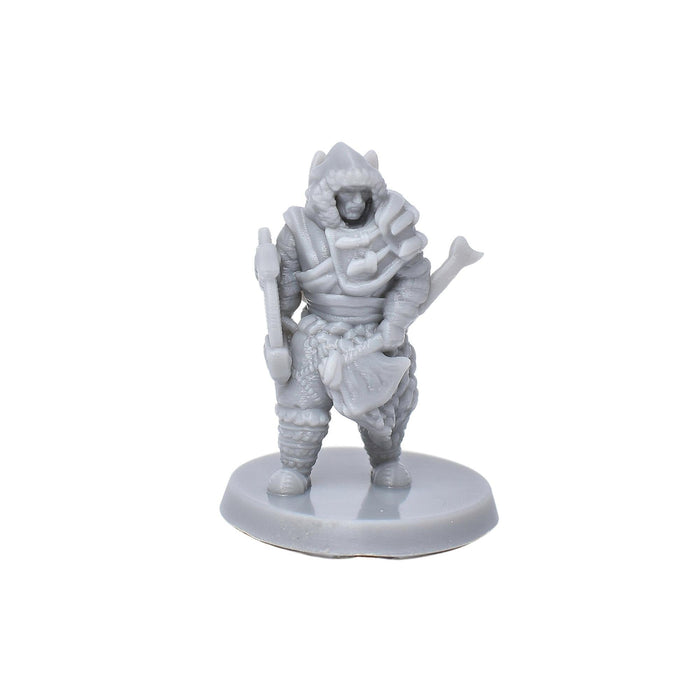 Dnd miniature Ice Tribe Male with Shield is 3D Printed for tabletop wargaming minis and dnd figures-Miniature-EC3D- GriffonCo Shoppe