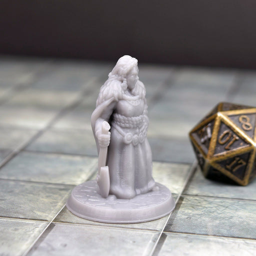 Dnd miniature Norse Maiden with Axe is 3D Printed for tabletop wargaming minis and dnd figures-Miniature-Brite Minis- GriffonCo Shoppe