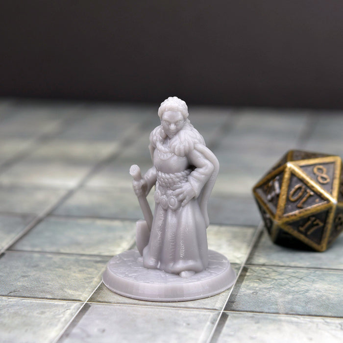 Dnd miniature Norse Maiden with Axe is 3D Printed for tabletop wargaming minis and dnd figures-Miniature-Brite Minis- GriffonCo Shoppe