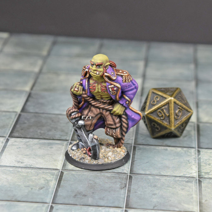 Dnd miniature Orc Pirate Captain is 3D Printed for tabletop wargaming minis and dnd figures-Miniature-Vae Victis- GriffonCo Shoppe