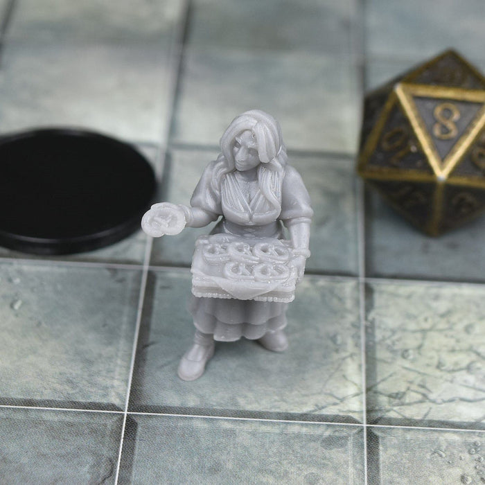 Dnd miniature Pretzel Merchant is 3D Printed for tabletop wargaming minis and dnd figures-Miniature-Vae Victis- GriffonCo Shoppe