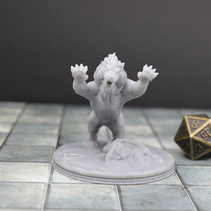 Dnd miniature Sabertooth Pouncing is 3D Printed for tabletop wargaming minis and dnd figures-Miniature-EC3D- GriffonCo Shoppe