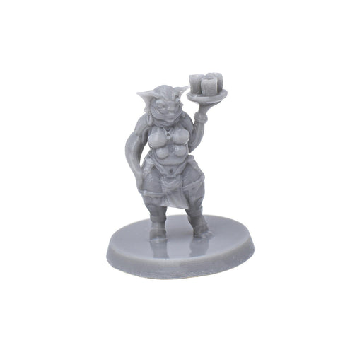 Dnd miniature Sci-Fi Alien Waitress Bertrard is 3D Printed for tabletop wargaming minis and dnd figures-Miniature-EC3D- GriffonCo Shoppe