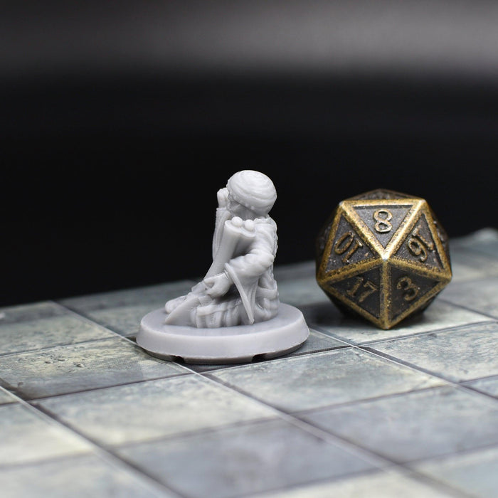 Dnd miniature Sitting Old Wise Man is 3D Printed for tabletop wargaming minis and dnd figures-Miniature-EC3D- GriffonCo Shoppe