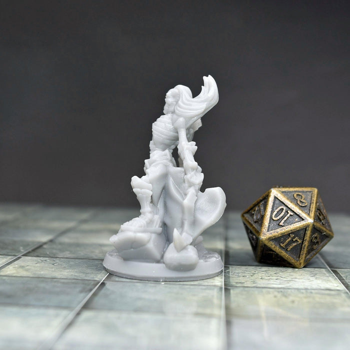 Dnd miniature Skeleton Scythe Tombstone is 3D Printed for tabletop wargaming minis and dnd figures-Miniature-Arbiter- GriffonCo Shoppe
