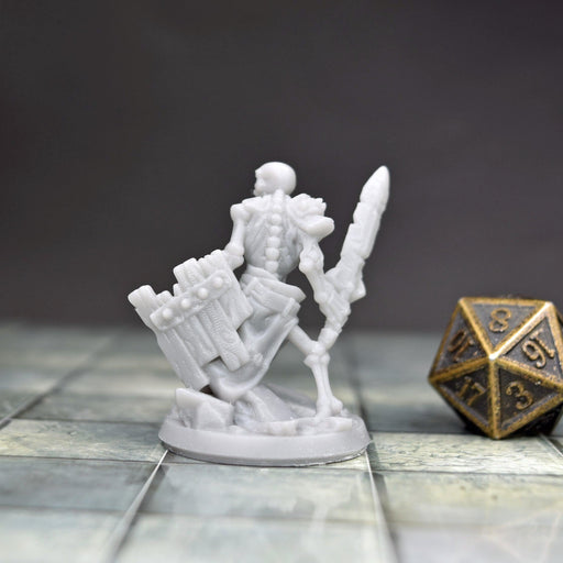 Dnd miniature Skeleton with Sword and Wood Shield is 3D Printed for tabletop wargaming minis and dnd figures-Miniature-Arbiter- GriffonCo Shoppe