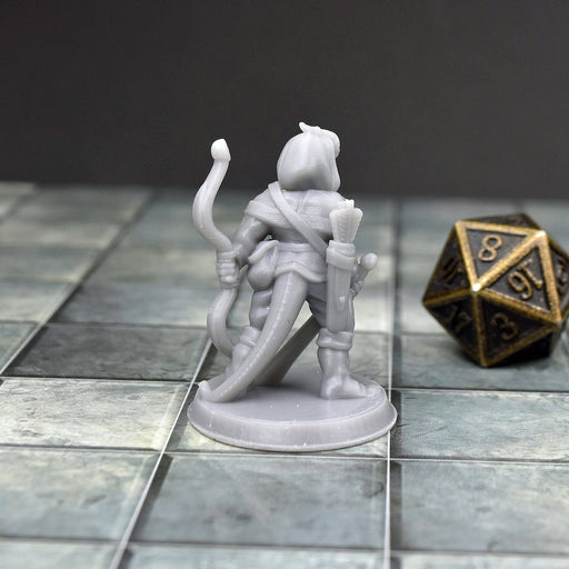 Dnd miniature Tiefling Ranger with Tail is 3D Printed for tabletop wargaming minis and dnd figures-Miniature-Brite Minis- GriffonCo Shoppe