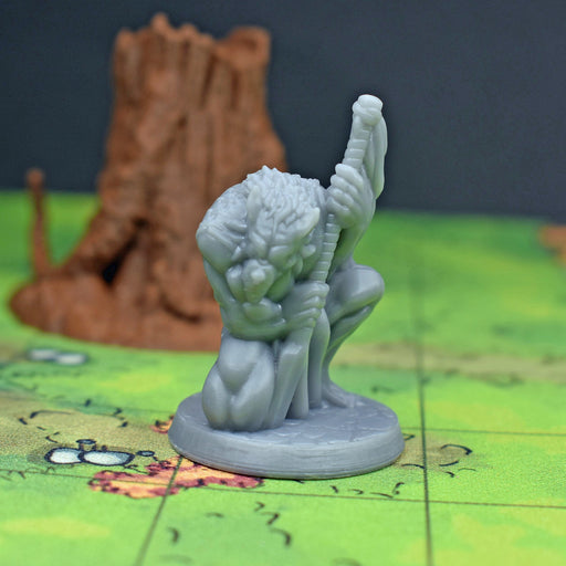Dnd miniature Werewolf Spear for tabletop wargaming for tabletop wargaming is 3D printed -Miniature-Brite Minis- GriffonCo Shoppe