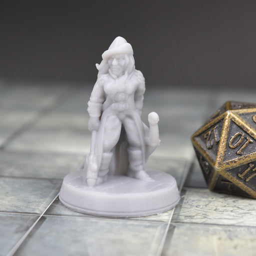 Dnd miniature Witch Huntress is 3D Printed for tabletop wargaming minis and dnd figures-Miniature-Brite Minis- GriffonCo Shoppe