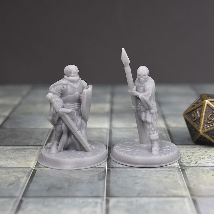 Dnd miniature set of Armored Skeletons 3D Printed unpainted figures for tabletop wargaming-Miniature-Brite Minis- GriffonCo Shoppe