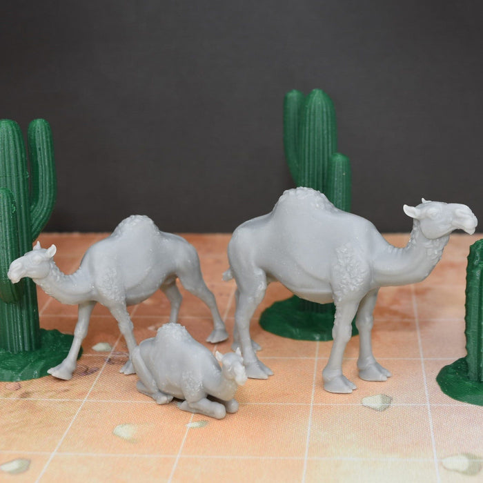 Dnd miniature set of Camels 3D Printed unpainted figures for tabletop wargaming-Miniature-Vae Victis- GriffonCo Shoppe