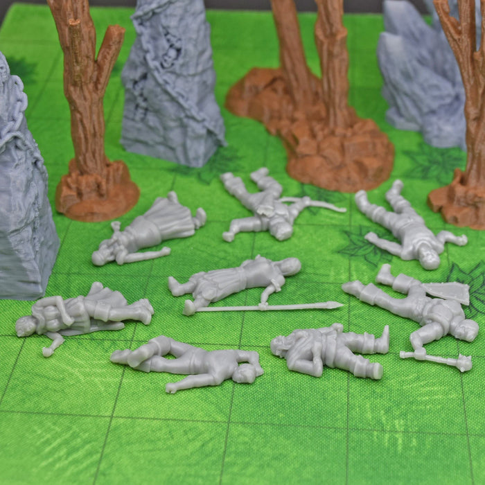 Dnd miniature set of Dead Set 1 3D Printed unpainted figures for tabletop wargaming-Miniature-EC3D- GriffonCo Shoppe
