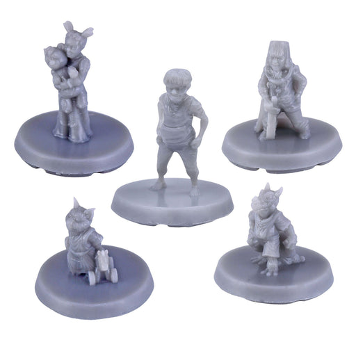 Dnd miniature set of Everyday Children 3D Printed unpainted figures for tabletop wargaming-Miniature-EC3D- GriffonCo Shoppe