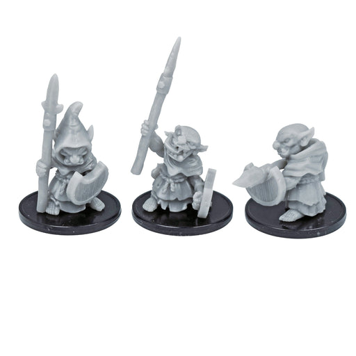 Dnd miniature set of Goblin Spearmen 3D Printed unpainted figures for tabletop wargaming-Miniature-Duncan Shadow- GriffonCo Shoppe