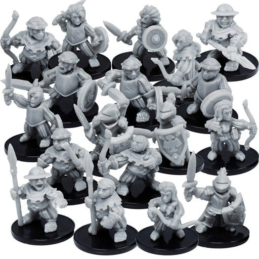 Dnd miniature set of Halflings 3D Printed unpainted figures for tabletop wargaming-Miniature-Duncan Shadow- GriffonCo Shoppe