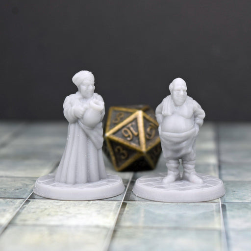 Dnd miniature set of Inn and Bar Keepers 3D Printed unpainted figures for tabletop wargaming-Miniature-Brite Minis- GriffonCo Shoppe