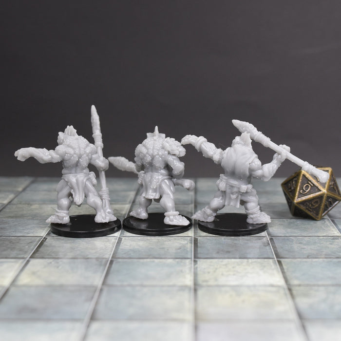 Dnd miniature set of Koa Fishfolk with Spears 3D Printed unpainted figures for tabletop wargaming-Miniature-Duncan Shadow- GriffonCo Shoppe