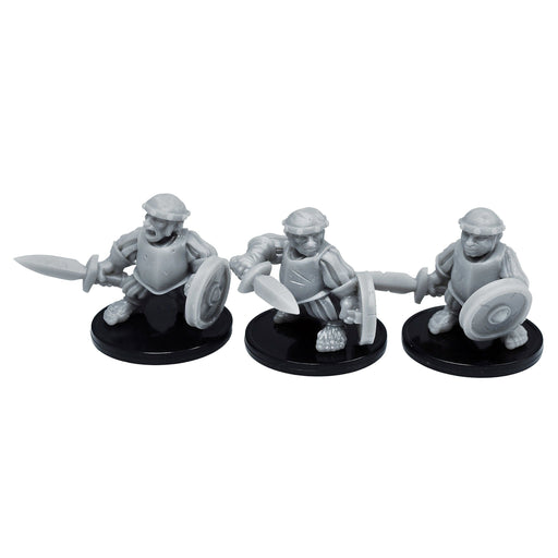 Dnd miniature set of Male Halfling Fighters 3D Printed unpainted figures for tabletop wargaming-Miniature-Duncan Shadow- GriffonCo Shoppe