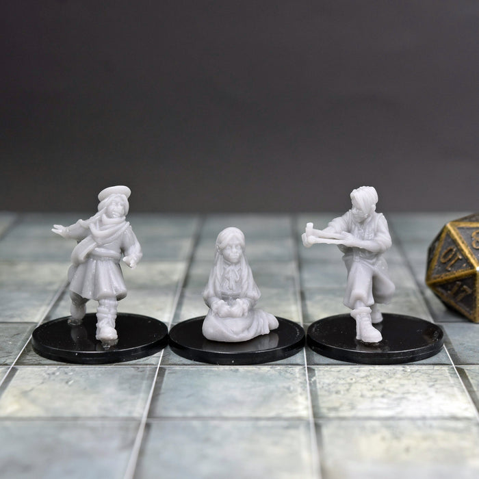 Dnd miniature set of Older Children 3D Printed unpainted figures for tabletop wargaming-Miniature-Vae Victis- GriffonCo Shoppe