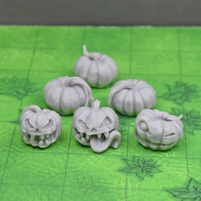 Dnd miniature set of Pumpkins Mimics 3D Printed unpainted figures for tabletop wargaming-Miniature-Duncan Shadow- GriffonCo Shoppe