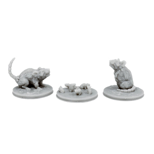 Dnd miniature set of Rats 3D Printed unpainted figures for tabletop wargaming-Miniature-Fat Dragon Games- GriffonCo Shoppe