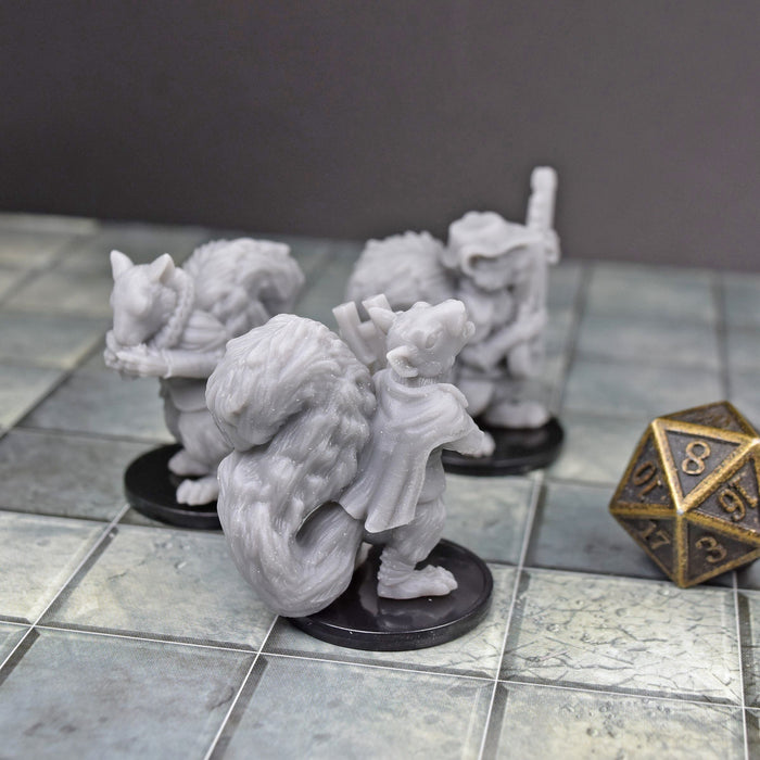 Dnd miniature set of Scurryni Bards 3D Printed unpainted figures for tabletop wargaming-Miniature-Duncan Shadow- GriffonCo Shoppe