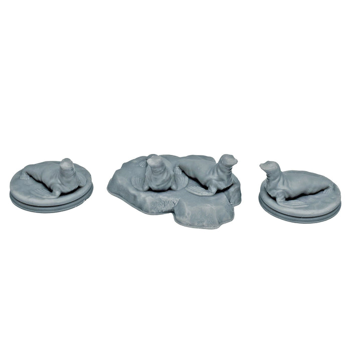 Dnd miniature set of Seals 3D Printed unpainted figures for tabletop wargaming-Miniature-EC3D- GriffonCo Shoppe