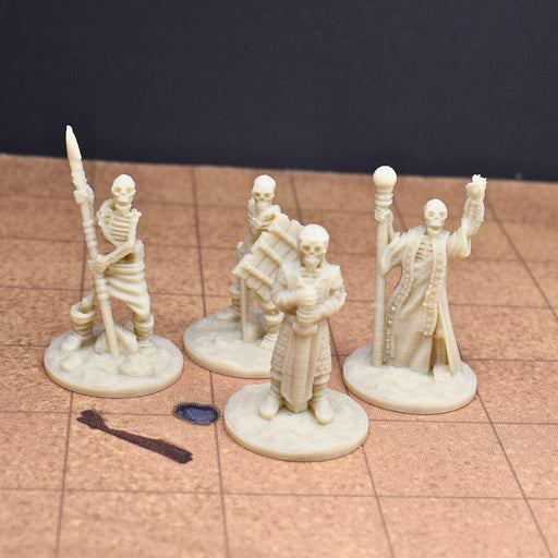 Dnd miniature set of Skeletons Warband Leaders 3D Printed unpainted figures for tabletop wargaming-Miniature-Fat Dragon Games- GriffonCo Shoppe