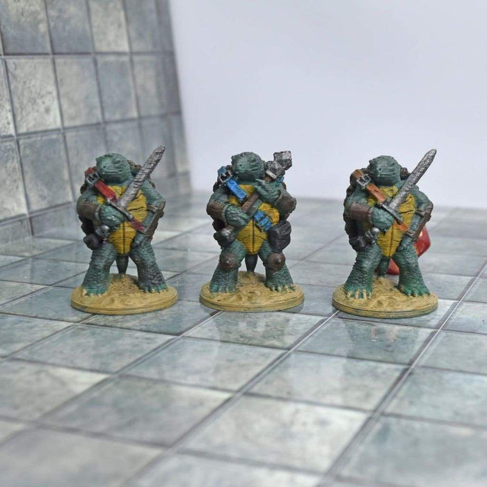 Dnd miniature set of Turdles 3D Printed unpainted figures for tabletop wargaming-Miniature-Fat Dragon Games- GriffonCo Shoppe