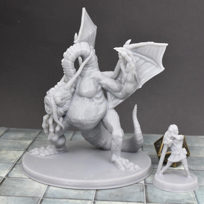 Dnd miniatures set of Alice and Jabberwocky unpainted minis for tabletop wargaming-Miniature-Brite Minis- GriffonCo Shoppe